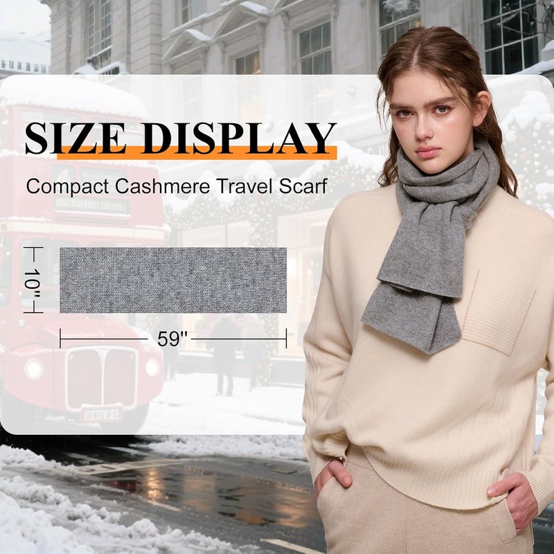 NUOHEMULE Store Luxury 100% Cashmere Scarf for Women & Men, 59''x10'' Extra Warm Winter Scarf, Blanket Scarves in Premium Gift Box - Image 4